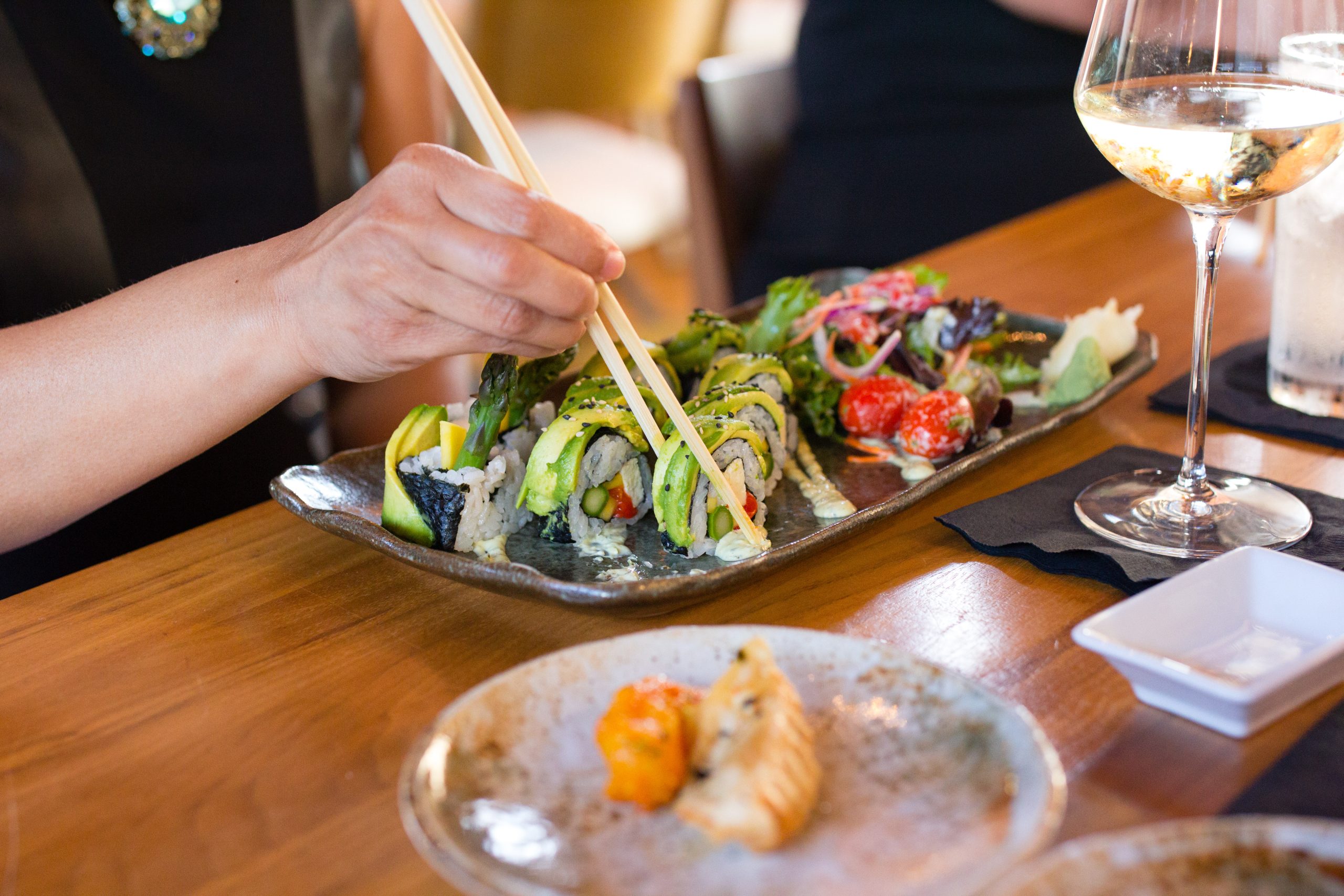 Sushi dining in action at Maru Sushi in Kalamazoo.
